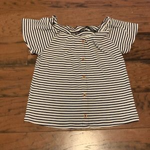 Old Navy Girls Ribbed Striped Button Blouse - S